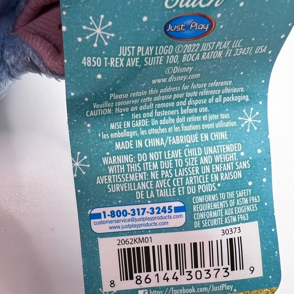 Disney Holiday Stitch Plush 10" Stitch Reindeer Antlers Holiday Stuffed Animal - Picture 5 of 5